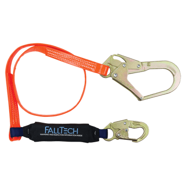 FallTech 6' ViewPack Urethane Coated Energy Absorbing Lanyard Single-leg with Steel Connectors - 82563PC