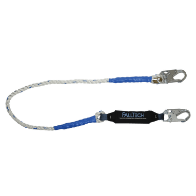 FallTech 6' ViewPack Rope Energy Absorbing Lanyard Single-leg with Steel Snap Hooks - 8106