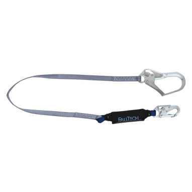 FallTech 6' ViewPack Energy Absorbing Lanyard Single-leg with Steel Connectors - 82563