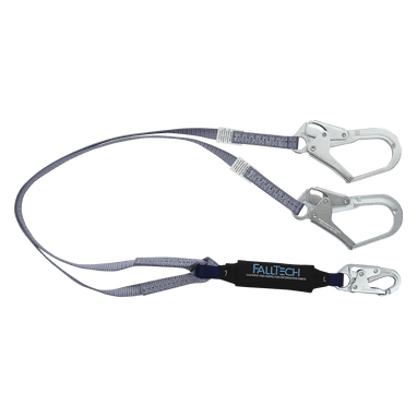 FallTech 3' ViewPack Energy Absorbing Lanyard Double-leg with Steel Connectors - 8260733FT