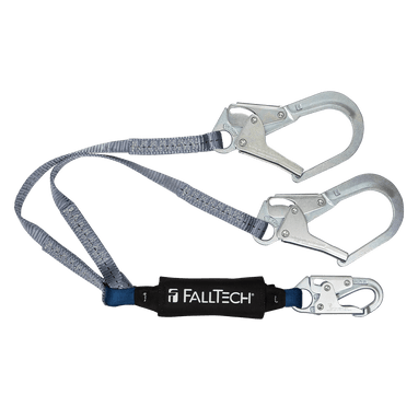 FallTech 4' ViewPack Energy Absorbing Lanyard Double-leg with Steel Connectors - 8260734