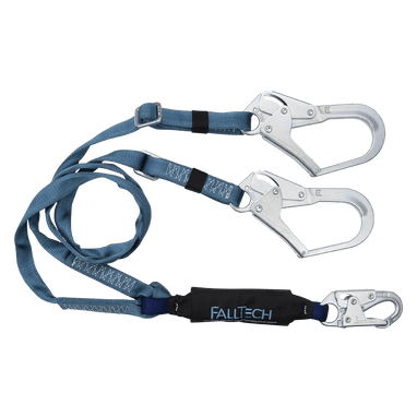 FallTech 6' ViewPack Adjustable Energy Absorbing Lanyard Double-leg with Steel Connectors - 826073ADJ