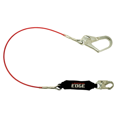 FallTech 6' Leading Edge Cable Energy Absorbing Lanyard Single-leg with Steel Connectors - 8354LE3