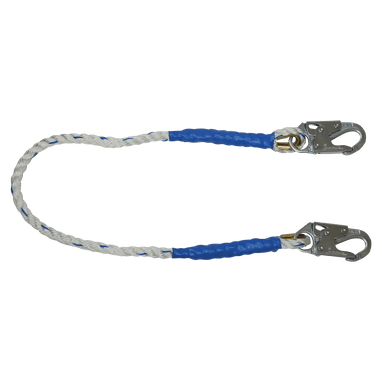 FallTech 3' Rope Restraint Lanyard Fixed-length with Steel Snap Hooks - 8153