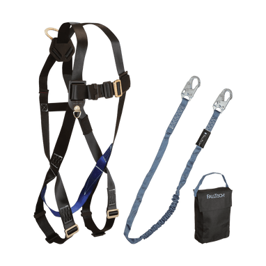 FallTech Harness and Lanyard 3 pc Kit Including Small Storage Bag (7007 8259 5005P) - 9010CP