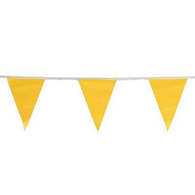 Yellow OSHA Perimeter Pennant Flag 12"x9"x105'