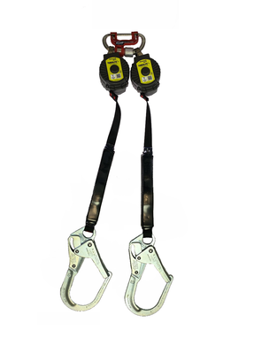 Miller TurboLite+ 6FT Class 1 Twin-Leg SRL w/Aluminum Locking Rebar Hook Lifeline Connector - MTL-OHW2-28/6FT