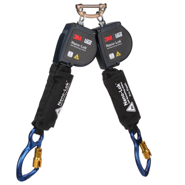 3M DBI-SALA Nano-Lok 8 ft. Web Class 1 Twin-Leg Arc Flash Self-Retracting Lifeline w/Quick Connect - Aluminum Carabiners - 3100586