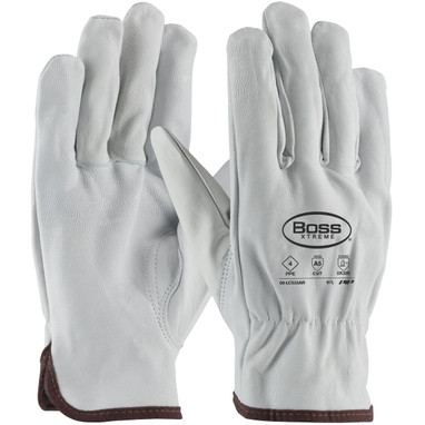 Boss Xtreme AR Rated Top Grain Goatskin Leather Drivers Glove w/Para-Aramid Lining - Keystone Thumb - Natural - 1/DZ - 09-LC533AR