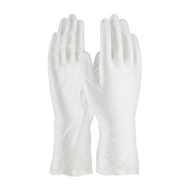 CleanTeam Single Use Class 100 Cleanroom Vinyl Glove w/Finger Textured Grip - 12" - Clear - 1/CS - 100-2830