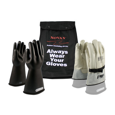 NOVAX Insulating Glove Kit Class 1 Electrical Safety - Black - 1/EA - 150-SK-1