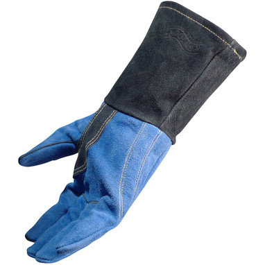 Caiman Premium Split Cowhide MIG/Stick Welder's Glove w/Fleece Lining - Blue - 6/PR - 330-PIP-1506