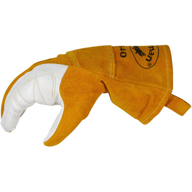 Caiman Premium Goat Grain TIG/Multi-Task Welder's Glove w/Split Cowhide Back - 4" Kontour Wrist Cuff - Gold - 6/PR - 1540