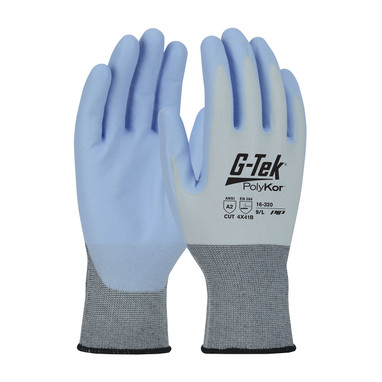 G-Tek PolyKor X7 Seamless Knit Blended Glove w/NeoFoam Coated Palm & Fingers  - Touchscreen Compatible - Blue - 1/DZ - 16-320