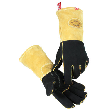 Caiman Premium Split Deerskin Stick/MIG Welder's Glove w/Wool Insulation - Black - 6/PR - 1852