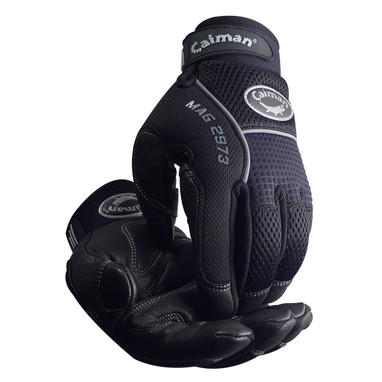 Caiman MAG Multi-Activity Glove w/Premium Goat Grain Leather Padded Palm & AirMesh Back - Black - 6/PR - 2973