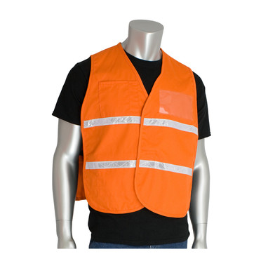 PIP Hi-Vis Apparel Non-ANSI Incident Comm& Vest - 100% Polyester - Orange - 1/EA - 300-1507