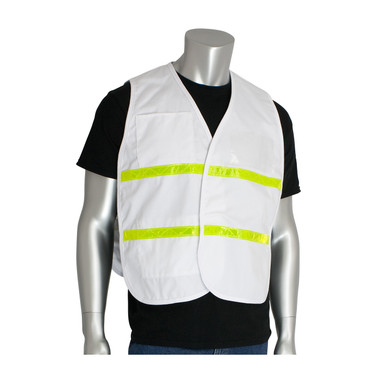 PIP Hi-Vis Apparel Non-ANSI Incident Comm& Vest - 100% Polyester - White - 1/EA - 300-1511