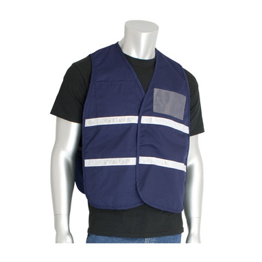 PIP Hi-Vis Apparel Non-ANSI Incident Comm& Vest - Cotton/Polyester Blend - Blue - 1/EA - 300-2503