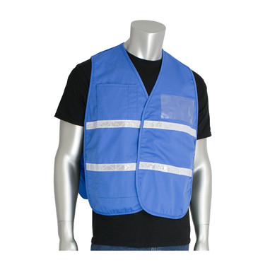 PIP Hi-Vis Apparel Non-ANSI Incident Comm& Vest - Cotton/Polyester Blend - Light Blue - 1/EA - 300-2509