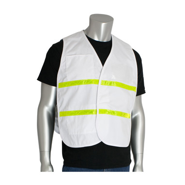 PIP Hi-Vis Apparel Non-ANSI Incident Comm& Vest - Cotton/Polyester Blend - White - 1/EA - 300-2511