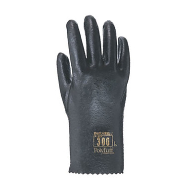 QRP PolyTuff ESD Polyurethane Electrostatic Dissipative (ESD) Solvent Glove w/Wool Lining - 10.25" - Black - 1/PR - 300WN