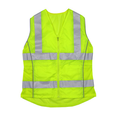 PIP ANSI Type R Class 2 Women's Contoured Vest w/Solid Front  Mesh Back & Adjustable Waist - Hi-Vis Yellow - 1/EA - 302-0312