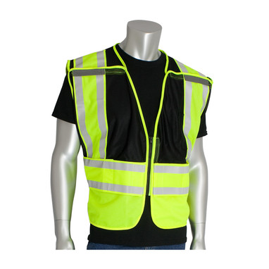 PIP Hi-Vis Apparel ANSI Type P Class 2 Public Safety Vest - Black - 1/EA - 302-PSV-BLK-NL