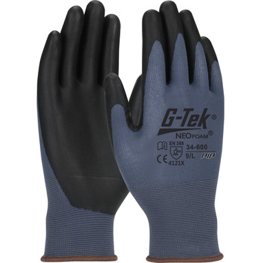G-Tek NeoFoam Seamless Knit Nylon Glove w/NeoFoam Coated Palm & Fingers - Light Duty - Blue - 1/DZ - 34-600