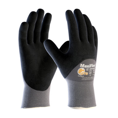 MaxiFlex Ultimate Seamless Knit Nylon / Elastane Glove w/Nitrile Coated MicroFoam Grip on Palm  Fingers & Knuckles - Touchscreen Compatible - Gray - 1/DZ - 34-875