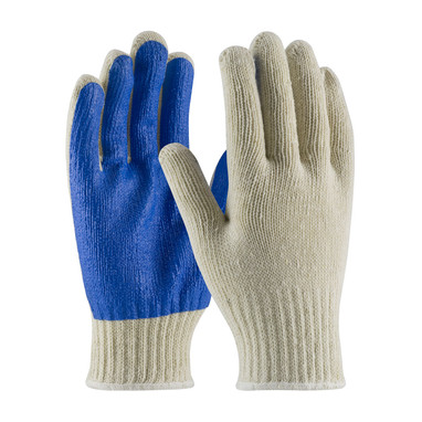 PIP Seamless Knit Cotton / Polyester Glove w/PVC Palm Coating - 7 Gauge - Natural - 20/DZ - 37-C110PC-BL