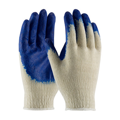 PIP Economy Weight Seamless Knit Cotton/Polyester Glove w/Latex Coated Smooth Grip on Palm & Fingers - Natural - 1/DZ - 330-PIP39-C120/L