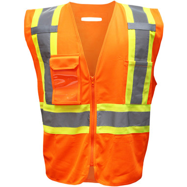 Boss ANSI Type R Class 2 Two-Tone Polyester Vest w/"D" Ring Access - Hi-Vis Orange - 1/EA - 3PPF9200