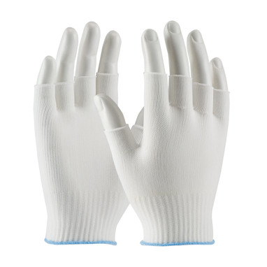 CleanTeam Light Weight Seamless Knit Nylon Clean Environment Glove - Half-Finger - White - 1/DZ - 40-736