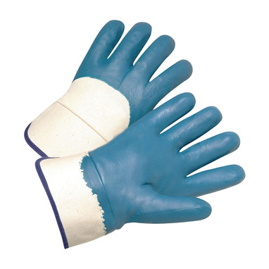 PIP Nitrile Dipped Glove w/Jersey Liner & Heavyweight Smooth Grip on Palm Fingers Knuckles - Safety Cuff - Natural - 1/DZ - 4550