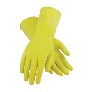 Assurance Unsupported Latex  Flock Lined w/Raised Diamond Grip - 16 Mil - Yellow - 1/DZ - 48-L162Y