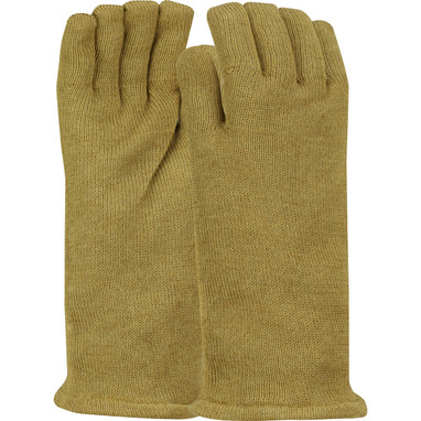 QRP Qualatherm Heat & Cold Resistant Electrostatic Dissipative (ESD) Glove w/PBI Outer Shell Nylon / Wool Lining - 14" - Brown - 1/CS - 50G