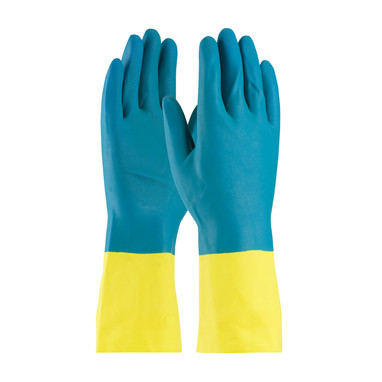 Assurance Unsupported Neoprene/Latex  Flock Lined w/Raised Diamond Grip - 28 Mil - Blue - 1/DZ - 52-3670