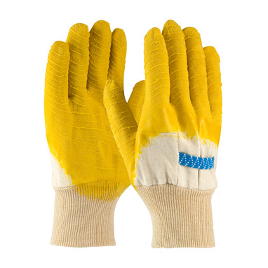 Armor Latex Coated Glove w/Jersey Liner & Crinkle Finish on Palm  Fingers Knuckles - Knit Wrist - Natural - 1/DZ - 330-PIP55-3271