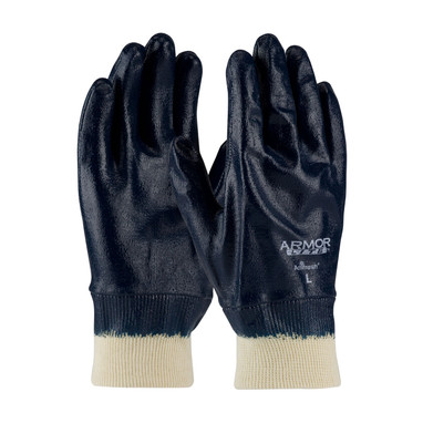 ArmorLite Nitrile Dipped Glove w/Interlock Liner & Textured Finish on Full H& - Knit Wrist - Natural - 1/DZ - 56-3171