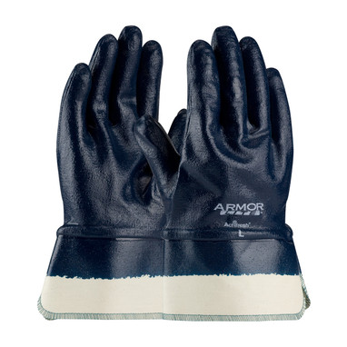 ArmorLite Nitrile Dipped Glove w/Interlock Liner & Textured Finish on Full H& - Safety Cuff - Natural - 1/DZ - 56-3176