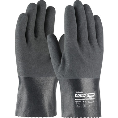 ActivGrip Nitrile Coated Glove w/Cotton Liner & MicroFinish Grip - 10" - Gray - 1/DZ - 56-AG585