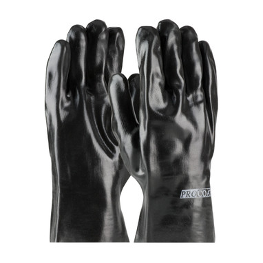 ProCoat Premium PVC Dipped Glove w/Interlock Liner & Smooth Finish - 10" Length - Black - 1/DZ - 330-PIP58-8020