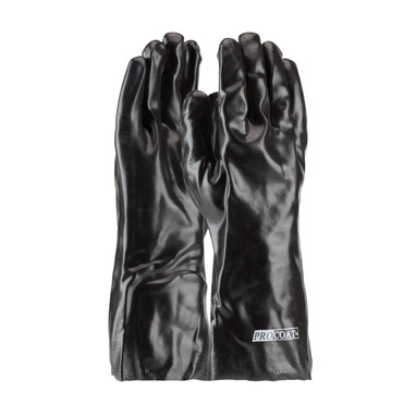 ProCoat Premium PVC Dipped Glove w/Interlock Liner & Smooth Finish - 14" Length - Black - 1/DZ - 330-PIP58-8040