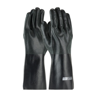 ProCoat Premium PVC Dipped Glove w/Interlock Liner & Rough S&y Finish - 14" Length - Black - 1/DZ - 330-PIP58-8140DD