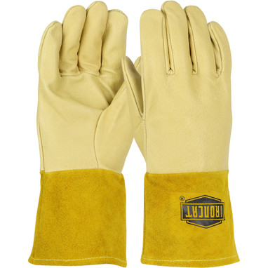 Ironcat Premium Top Grain Pigskin Leather MIG Welder's  Glove w/Kevlar Stitching - Natural - 6/PR - 6021