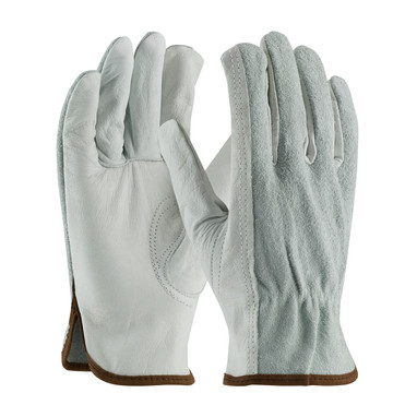 PIP Industry Grade Top Grain Leather Drivers Glove w/Split Cowhide Back - Keystone Thumb - Natural - 1/DZ - 68-160SB