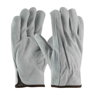 PIP Premium Grade Split Cowhide Leather Drivers Glove - Keystone Thumb - Gray - 1/DZ - 69-189