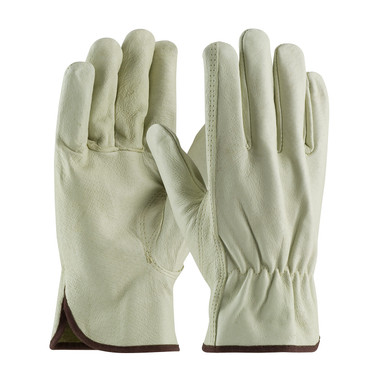 PIP Economy Grade Top Grain Pigskin Leather Drivers Glove - Keystone Thumb - Natural - 1/DZ - 70-361