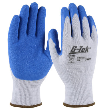 G-Tek Economy Weight Seamless Knit Polyester Glove w/Latex Coated Crinkle Grip on Palm & Fingers - Light Gray - 1/DZ - 330-WC700SLC/3XL